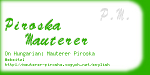 piroska mauterer business card